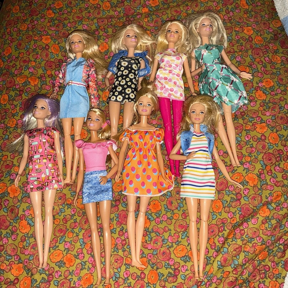 Modest Dressed Barbies lot of 8 dolls Modern Some Articulated Legs Dresses